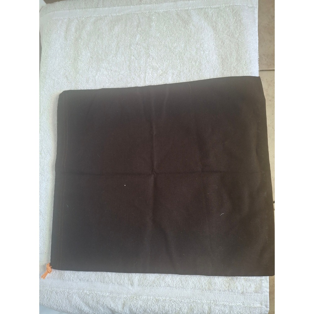 Tods Dark Brown Cotton Dust Bag with Orange Logo Drawstring 16x14 Storage Bag - Picture 2 of 4
